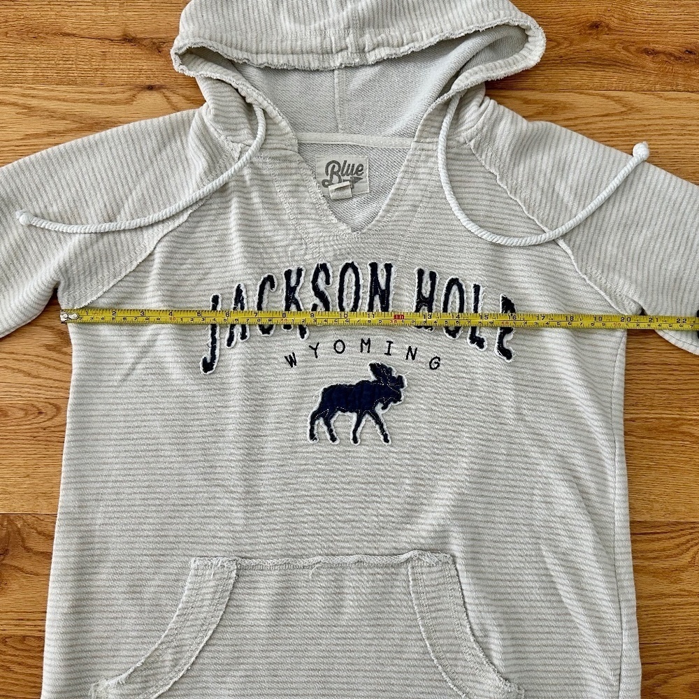 Blue 84 Beige & Tan Striped Jackson Hole French Terry Hoodie, Size Small - Picture 5 of 7